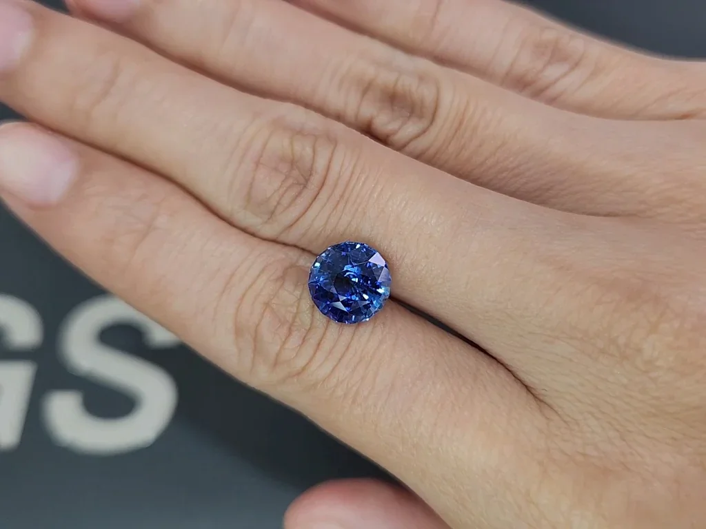 Blue sapphire Cornflower Blue round cut 4.14 carats, Sri Lanka Image №2