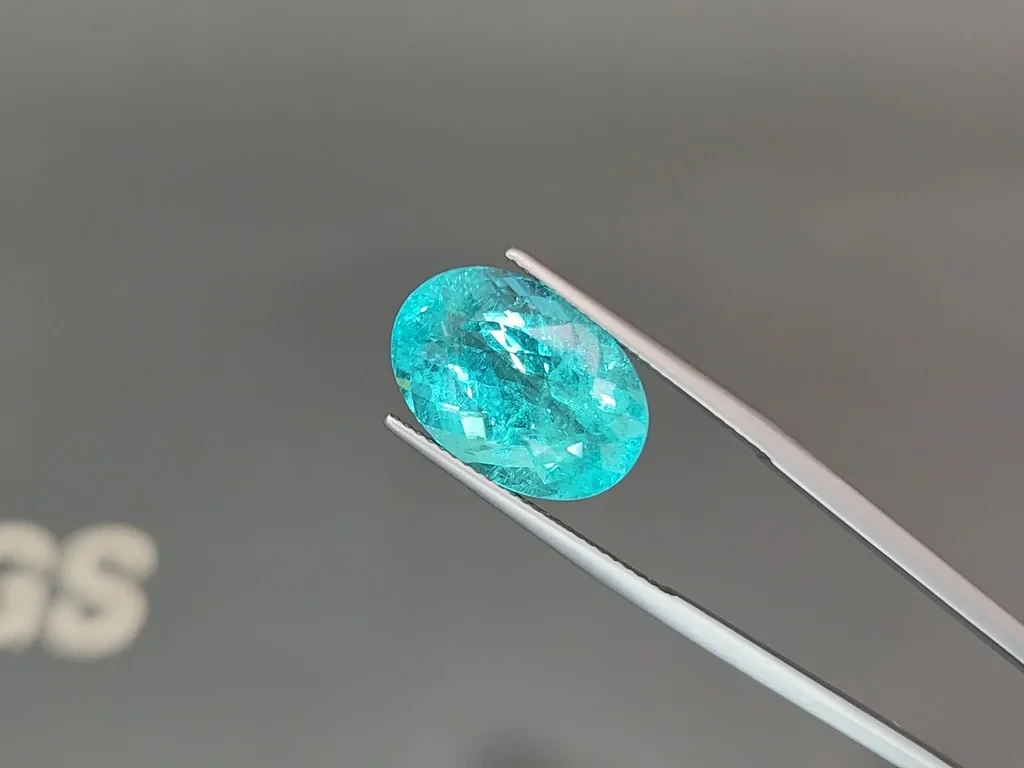 Neon blue tourmaline Paraiba oval cut 11.74 carats, Africa Image №3