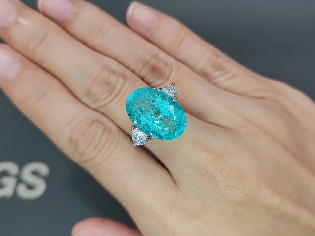 Neon blue tourmaline Paraiba oval cut 11.74 carats, Africa Image №5