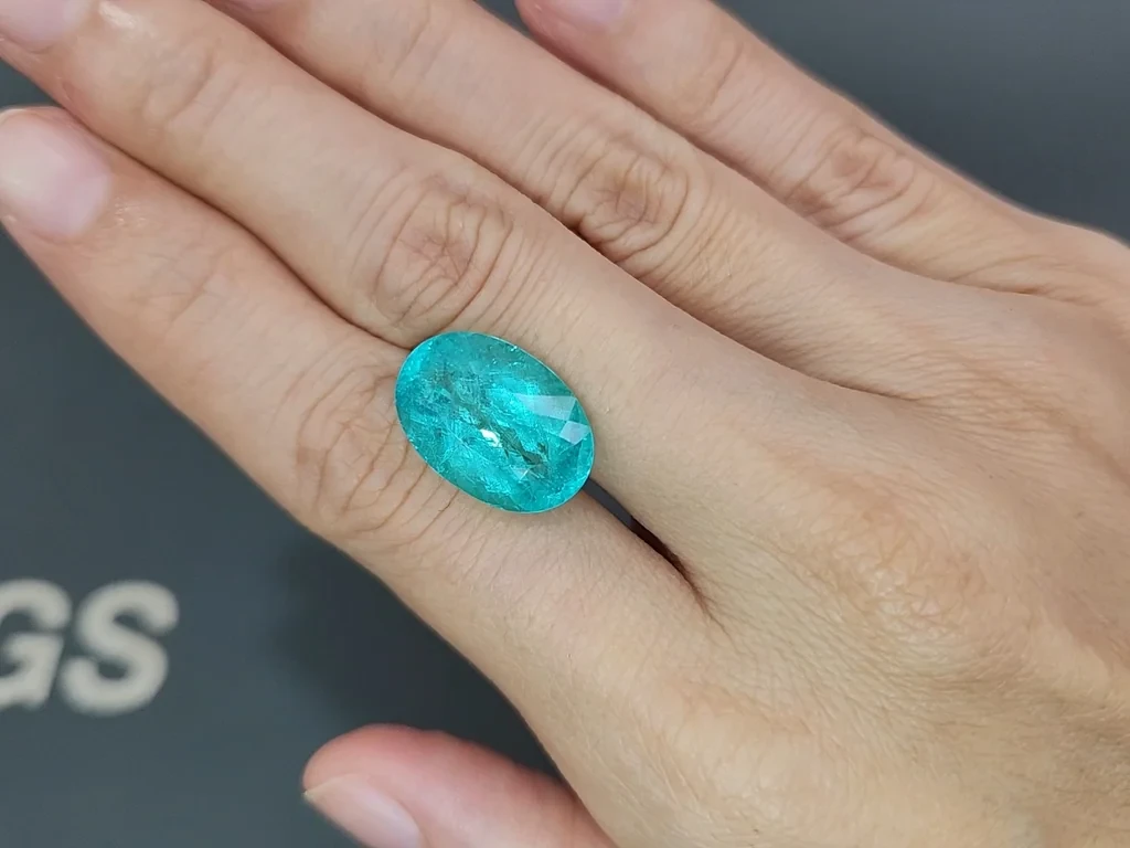 Neon blue tourmaline Paraiba oval cut 11.74 carats, Africa Image №2