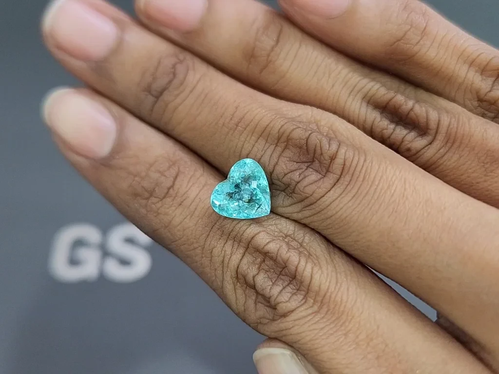 Neon Paraiba tourmaline heart shape 3.05 carats, Mozambique Image №2